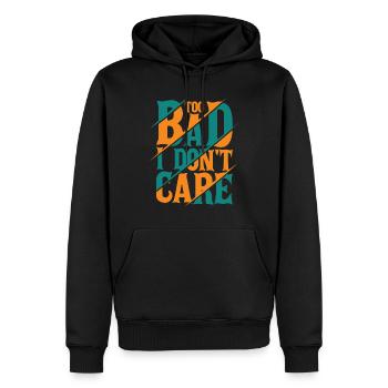 Dommage que je m’en fiche - Drôle de dicton - Sweat à capuche Premium bio Homme - noir - Devant - Nico (187cm)