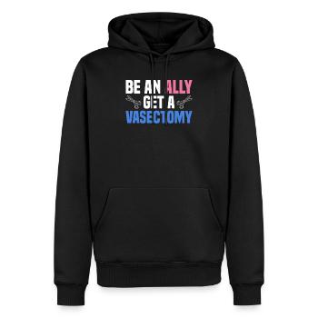 Retrait de l’opération de vasectomie - Sweat à capuche Premium bio Homme - noir - Devant - Nico (187cm)