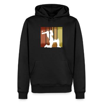 Cricket Spieler sport - Männer Premium Bio Hoodie - Schwarz - Vorne - Nico (187cm)