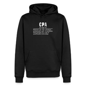 Préparation de la saison des impôts agréée à l’examen de comptabilité CPA - Sweat à capuche Premium bio Homme - noir - Devant - Nico (187cm)