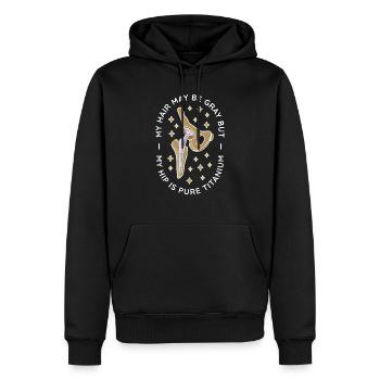 Chirurgie de la hanche Remplacement de l’articulation chirurgicale - Sweat à capuche Premium bio Homme - noir - Devant - Nico (187cm)