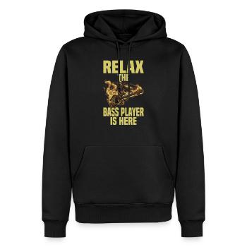 Bass Bassist Gitarrist Musik Instrument - Männer Premium Bio Hoodie - Schwarz - Vorne - Nico (187cm)