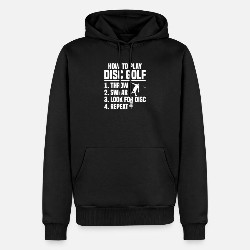 Discgolf Putter Frisbee - Männer Premium Bio Hoodie - Schwarz