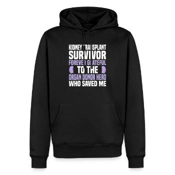 Nierentransplantation Organspender - Männer Premium Bio Hoodie - Schwarz - Vorne - Nico (187cm)