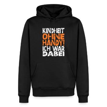 Kindheit ohne Handy - Männer Premium Bio Hoodie - Schwarz - Vorne - Nico (187cm)