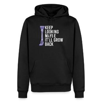 Beinamputierte Amputationsunterstützung - Männer Premium Bio Hoodie - Schwarz - Vorne - Nico (187cm)