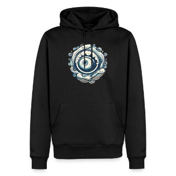 Aqua Wave Eye - Men’s Premium Organic Hoodie - black - Front - Nico (187cm)