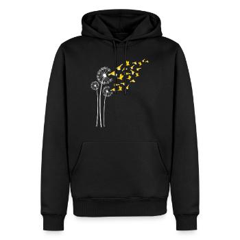 Canary Dandelion Flower For Dandelions Lover - Men’s Premium Organic Hoodie - black - Front - Nico (187cm)