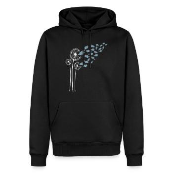 Fleur de pissenlit de chinchilla pour les amateurs de pissenlits - Sweat à capuche Premium bio Homme - noir - Devant - Nico (187cm)