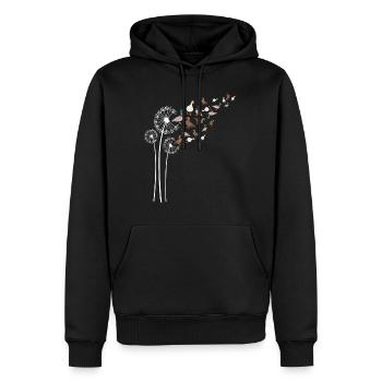 Ente Löwenzahnblüte für Löwenzahn und Entlein - Männer Premium Bio Hoodie - Schwarz - Vorne - Nico (187cm)