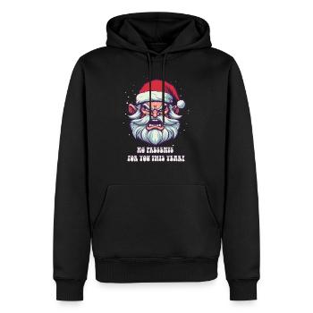 Pas de cadeaux pour vous ! Père Noël en colère - Sweat à capuche Premium bio Homme - noir - Devant - Nico (187cm)