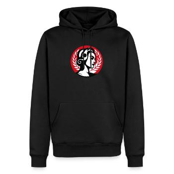 Emblème de la femme sociale - Sweat à capuche Premium bio Homme - noir - Devant - Nico (187cm)