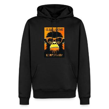 Überwinde die Konformität: schauer Affe - Männer Premium Bio Hoodie - Schwarz - Vorne - Nico (187cm)