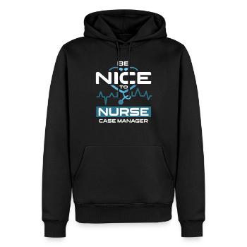 Be Nice To Nurse Case Manager Krankenschwester - Männer Premium Bio Hoodie - Schwarz - Vorne - Nico (187cm)