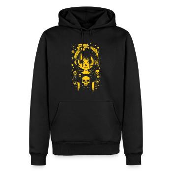 Mignonne fille d’anime en colère - Sweat à capuche Premium bio Homme - noir - Devant - Nico (187cm)