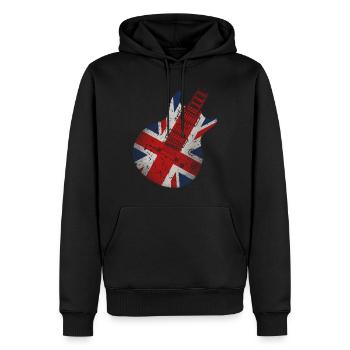 Union Jack Gitarre - Männer Premium Bio Hoodie - Schwarz - Vorne - Nico (187cm)