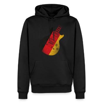 Deutsche Flagge Gitarre - Männer Premium Bio Hoodie - Schwarz - Vorne - Nico (187cm)