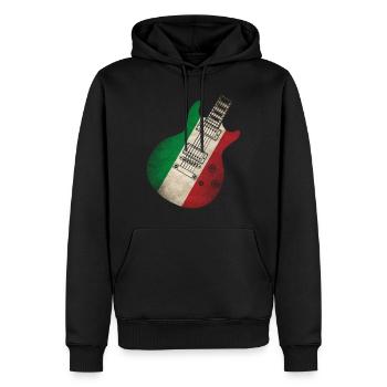 Italie Flag Guitare - Sweat à capuche Premium bio Homme - noir - Devant - Nico (187cm)