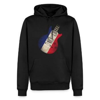 France Flag Guitare - Sweat à capuche Premium bio Homme - noir - Devant - Nico (187cm)