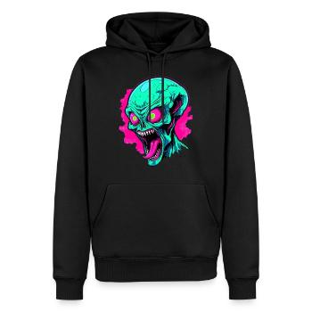 Wütende Alien-Invasion - Männer Premium Bio Hoodie - Schwarz - Vorne - Nico (187cm)