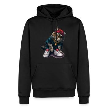 Membre du gang Cat the Bloods - Sweat à capuche Premium bio Homme - noir - Devant - Nico (187cm)