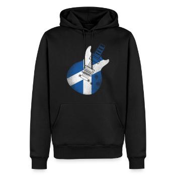 Schottland Flagge Gitarre - Männer Premium Bio Hoodie - Schwarz - Vorne - Nico (187cm)