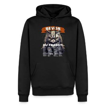 Witziges Bevor du fragst nein grimmige Katze - Männer Premium Bio Hoodie - Schwarz - Vorne - Nico (187cm)