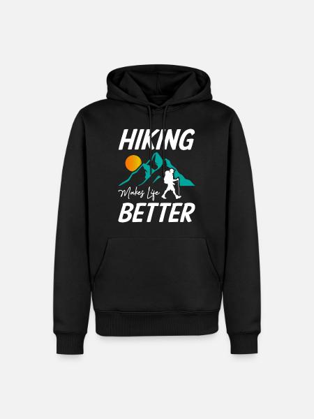 Hiking Makes Life Better - Men’s Premium Organic Hoodie - black
