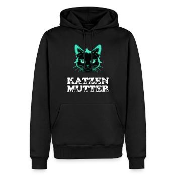 Conception de maman chat - Sweat à capuche Premium bio Homme - noir - Devant - Nico (187cm)