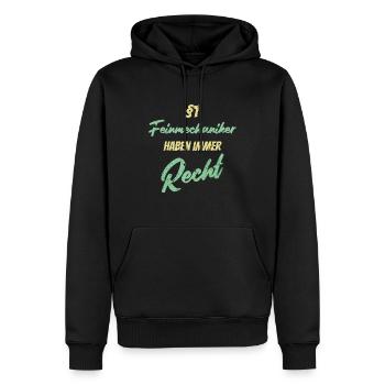 §1 Feinmechaniker haben immer Recht - Männer Premium Bio Hoodie - Schwarz - Vorne - Nico (187cm)