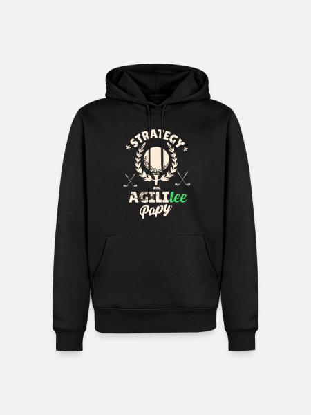 Opa Golfer - Männer Premium Bio Hoodie - Schwarz