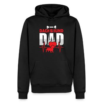 Dackel Teckel Kurzhaardackel Dachshund Papa Vater - Männer Premium Bio Hoodie - Schwarz - Vorne - Nico (187cm)