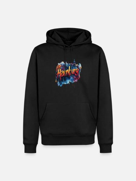 Hamburg - Männer Premium Bio Hoodie - Schwarz