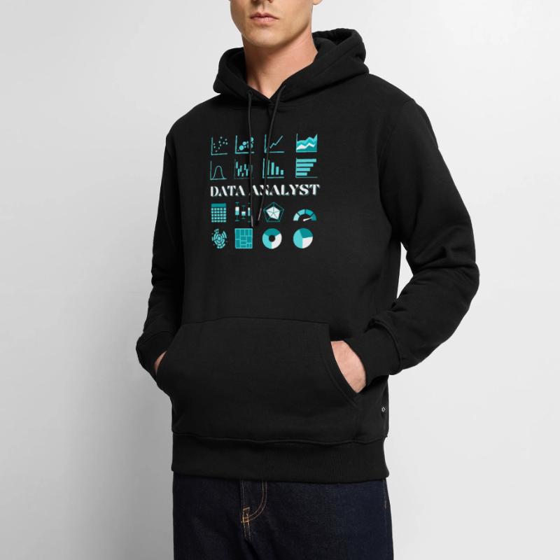 Data Analyst Dashboard Power BI Developer SQL KI Männer Premium Bio Hoodie