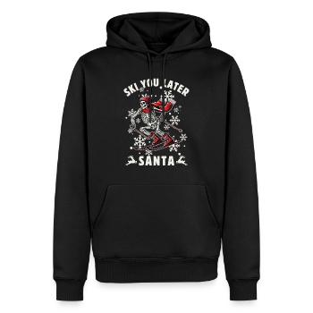 Funny Skeleton Saying Ski You Later Santa. - Männer Premium Bio Hoodie - Schwarz - Vorne - Nico (187cm)