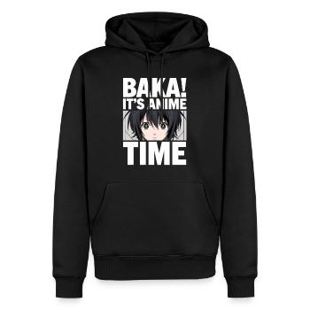 Baka! It's Anime Time – Funny Anime Design - Men’s Premium Organic Hoodie - black - Front - Nico (187cm)