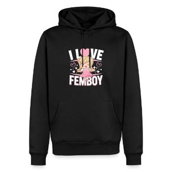 I Love Femboy -Funny Gift Idea for Anime Fans - Men’s Premium Organic Hoodie - black - Front - Nico (187cm)