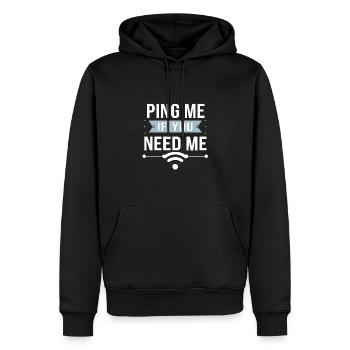 Ping Me If You Need Me | Fun IT Design - Men’s Premium Organic Hoodie - black - Front - Nico (187cm)