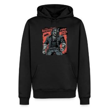 Before You Ask, No - Rockiger Werwolf Stil - Männer Premium Bio Hoodie - Schwarz - Vorne - Nico (187cm)