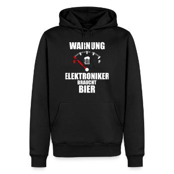 ELECTRONICS TECHNICIAN Saying Beer - Men’s Premium Organic Hoodie - black - Front - Nico (187cm)