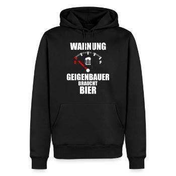 GEIGENBAUER Spruch Bier - Männer Premium Bio Hoodie - Schwarz - Vorne - Nico (187cm)