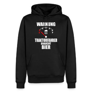 TRAKTORFAHRER Spruch Bier - Männer Premium Bio Hoodie - Schwarz - Vorne - Nico (187cm)