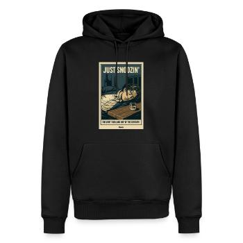 Ronfler simplement – la sieste du siècle - Sweat à capuche Premium bio Homme - noir - Devant - Nico (187cm)