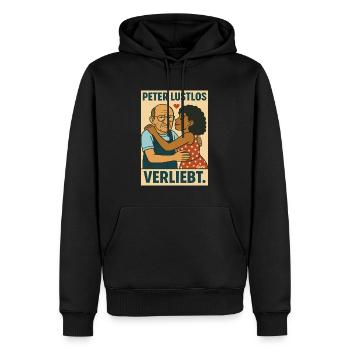 Peter Ratless – amoureux et bouleversé - Sweat à capuche Premium bio Homme - noir - Devant - Nico (187cm)