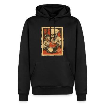 Skelett Koch mit Assistent und Kochtopf - Männer Premium Bio Hoodie - Schwarz - Vorne - Nico (187cm)