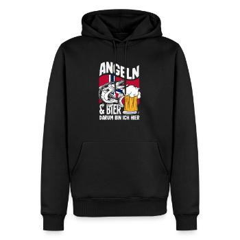 Norwegen Angeln Spruch Lustiges Design - Männer Premium Bio Hoodie - Schwarz - Vorne - Nico (187cm)