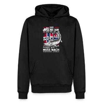 Norwegen Angeln Spruch Lustiges Design - Männer Premium Bio Hoodie - Schwarz - Vorne - Nico (187cm)