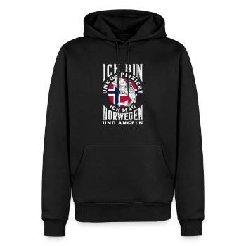 Norwegen Angeln Spruch Lustiges Design - Männer Premium Bio Hoodie - Schwarz - Vorne - Nico (187cm)