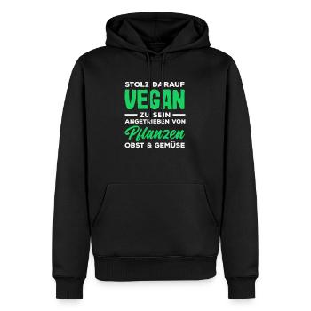Achtung Ich Bin Veganer Lustiges Veganer Geschenk - Männer Premium Bio Hoodie - Schwarz - Vorne - Nico (187cm)