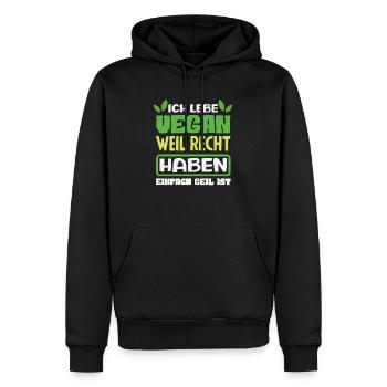 Achtung Ich Bin Veganer Lustiges Veganer Geschenk - Männer Premium Bio Hoodie - Schwarz - Vorne - Nico (187cm)